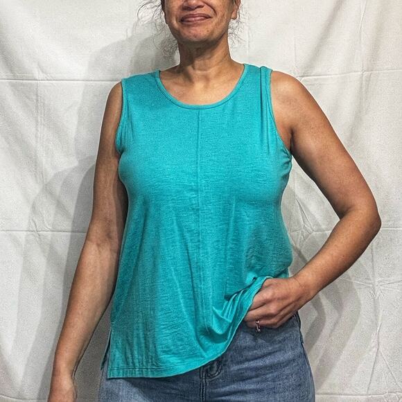 Max Studio Teal Muscle Tank Sz L - Picture 1 of 11